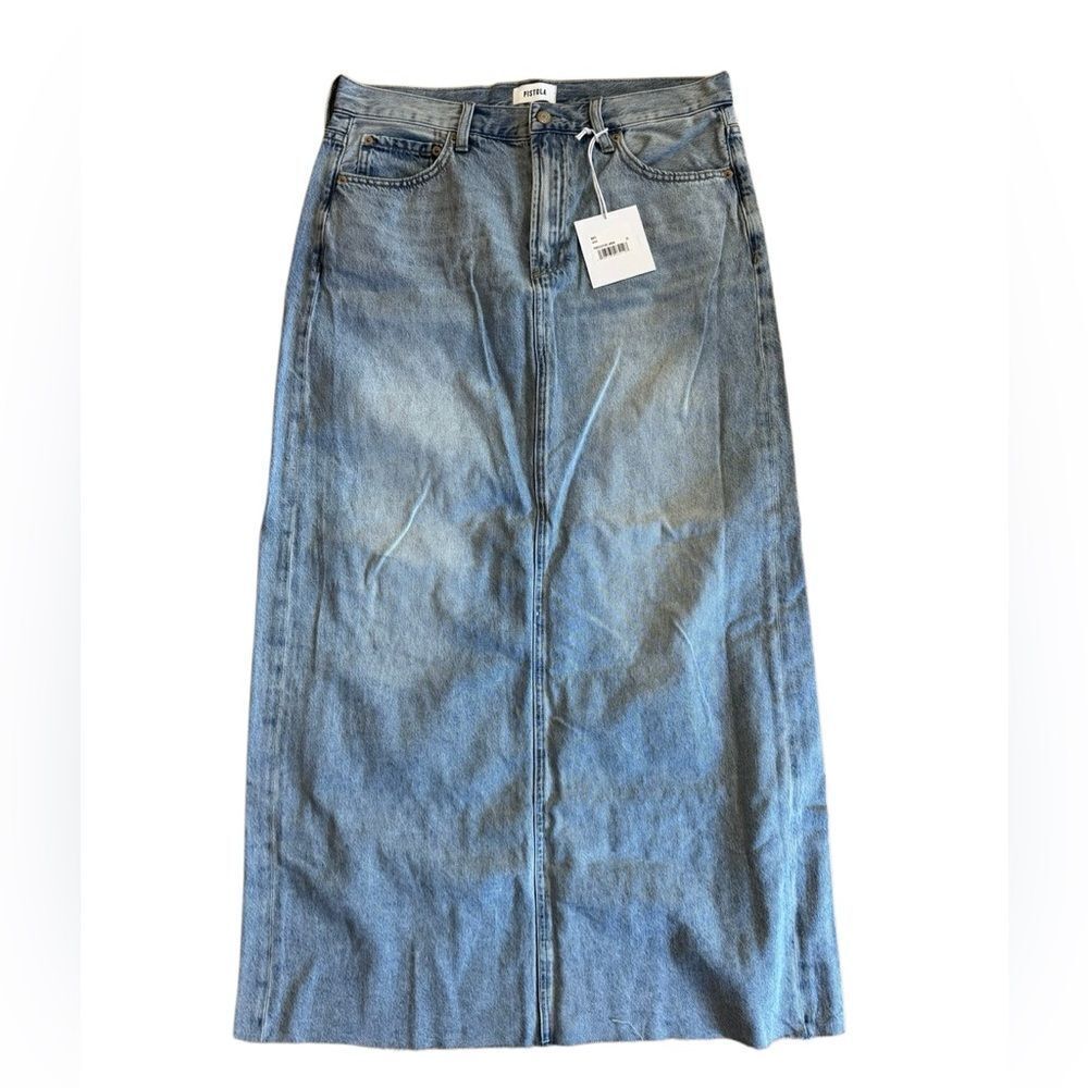 NWT PISTOLA Women's Raye Denim Maxi Skirt Size 30 - Picture 5 of 10